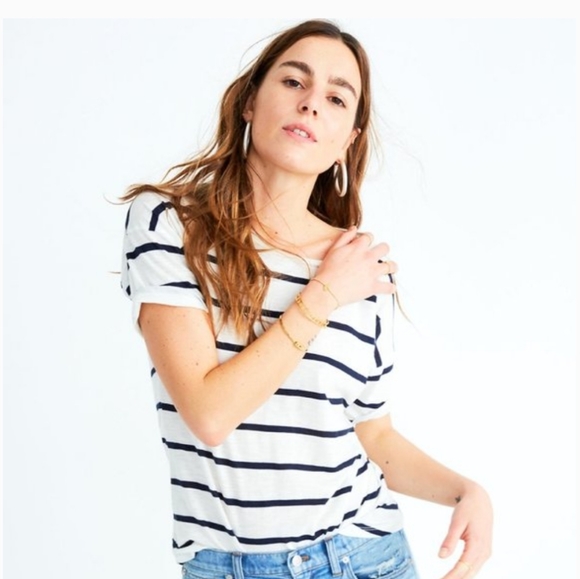 Madewell Tops - Madewell Whisper Cotton Stripe Crewneck